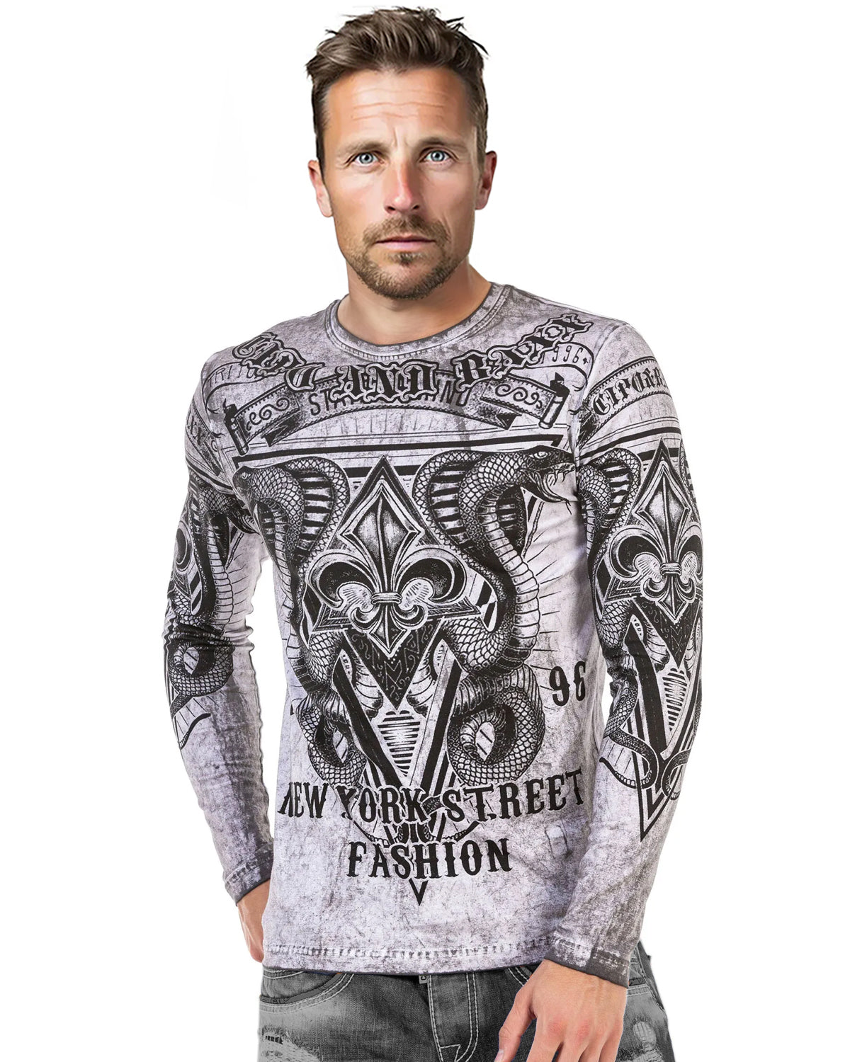 Cipo & Baxx CL449 Fashion pitkähihainen - Harmaa 2XL