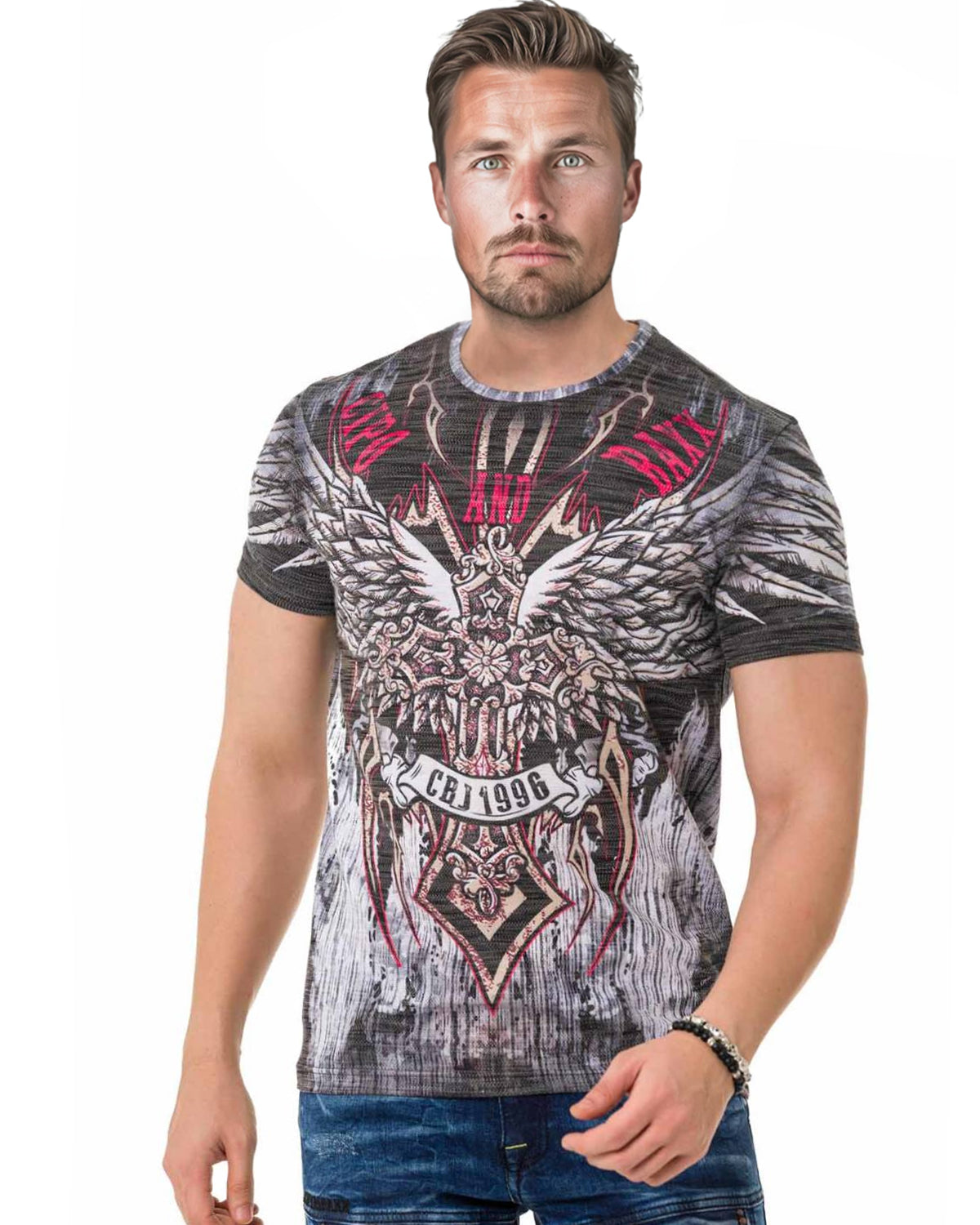 Cipo & Baxx CT746 Wing Cross t-paita - Harmaa 2XL