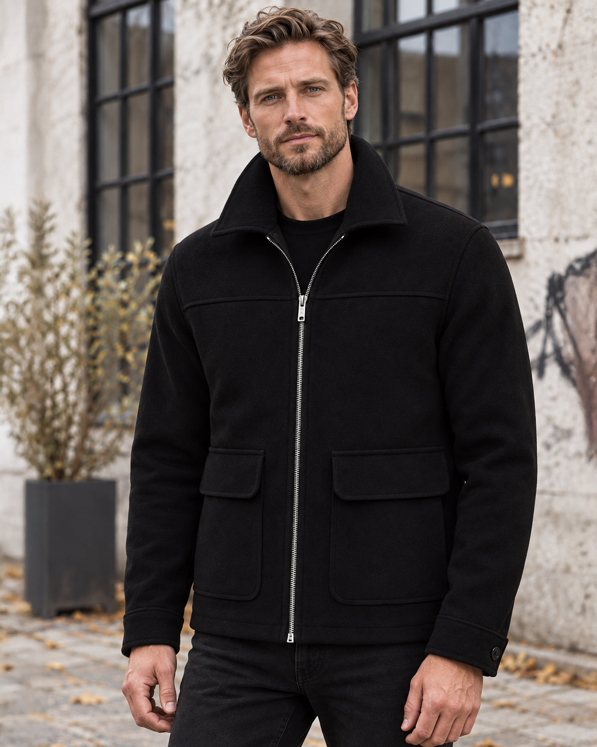 Harvey felt jacket- Black