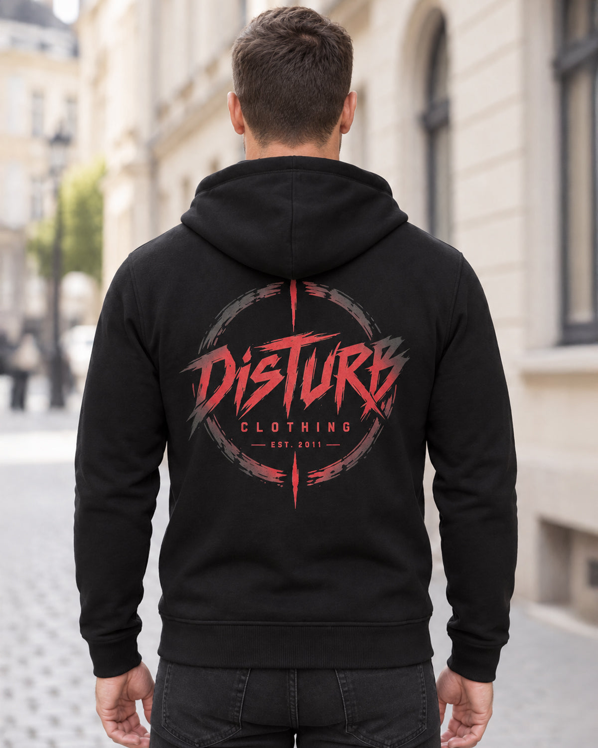 Disturb Circle zip hoodie - Black