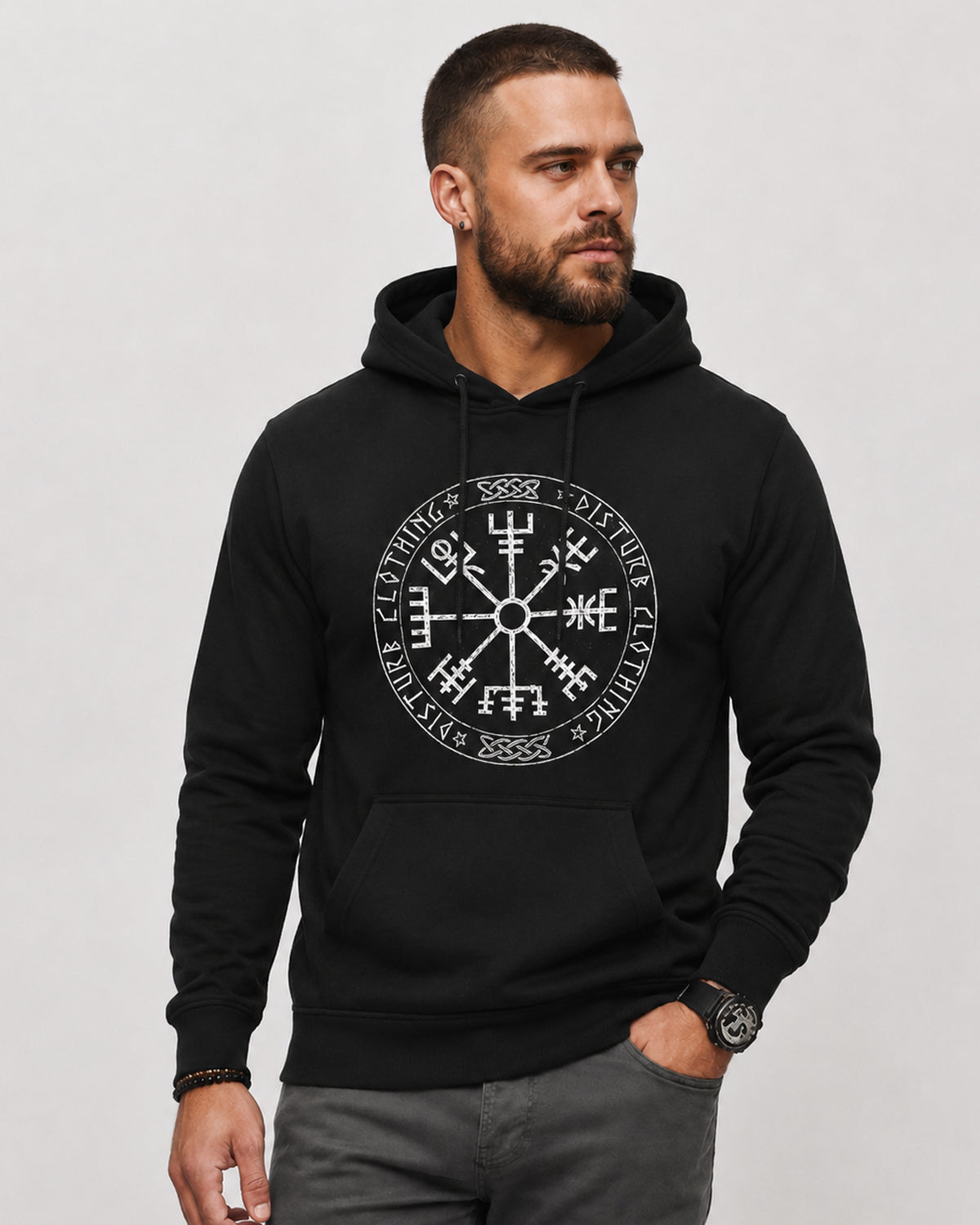 Disturb Clothing Viking Compass huppari - Musta