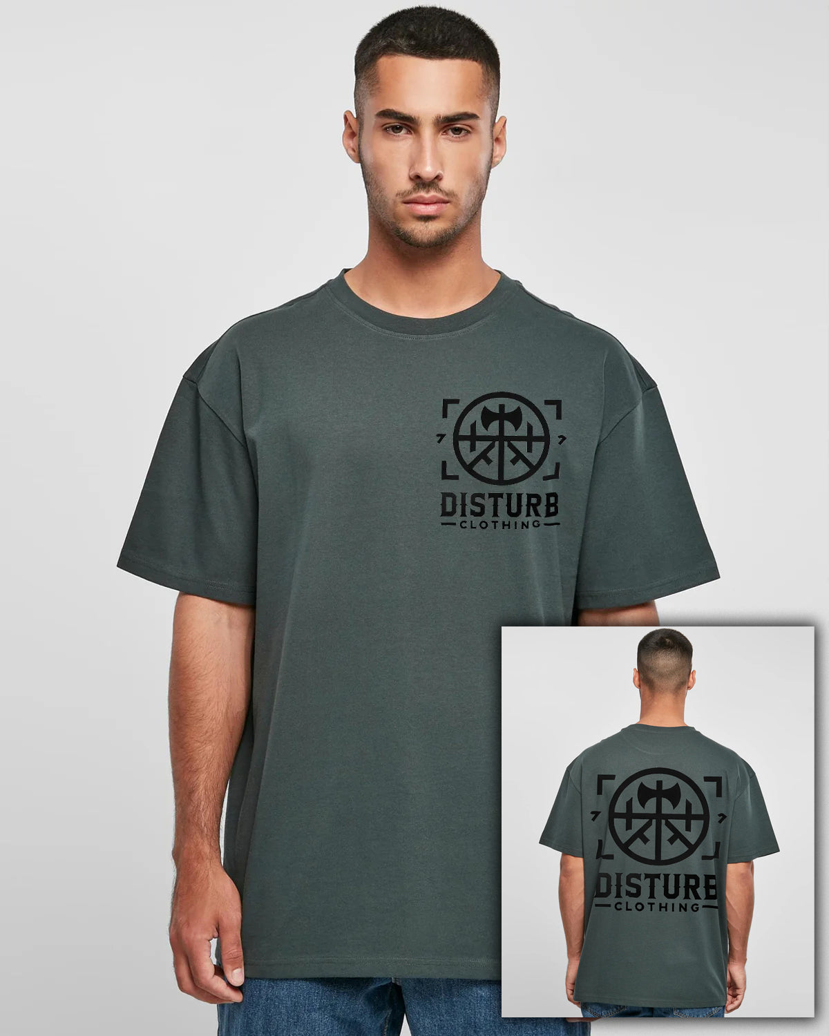 Disturb Clothing Disturb Axe Oversize t-paita #Väri_Green