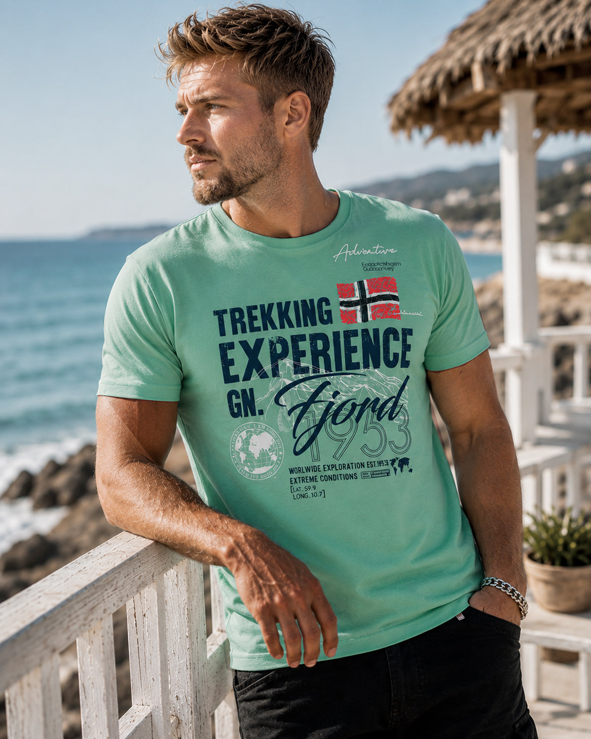 Geographical Norway Jamais t-paita- Vihreä