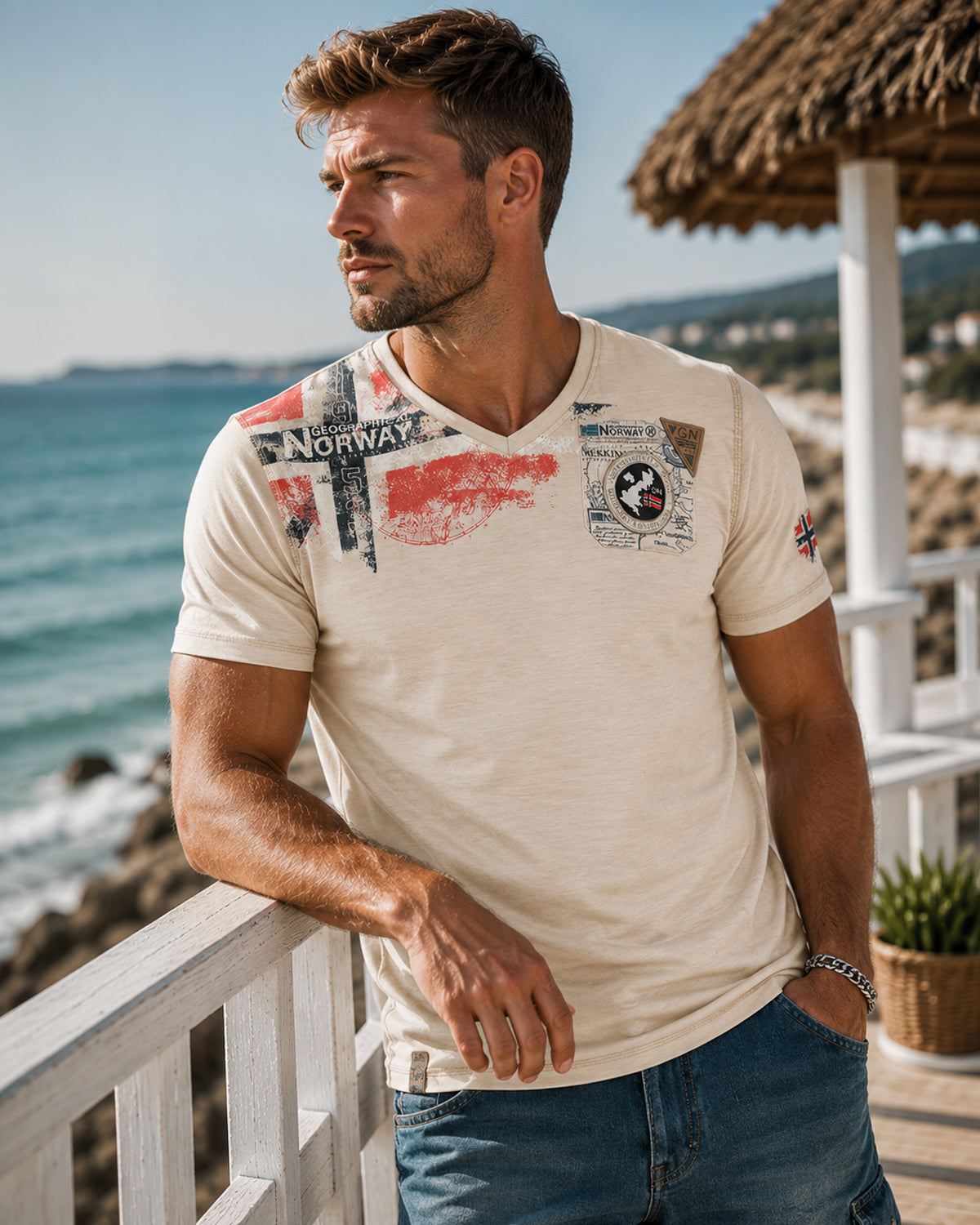 Geographical Norway Jamo t-paita - Beige