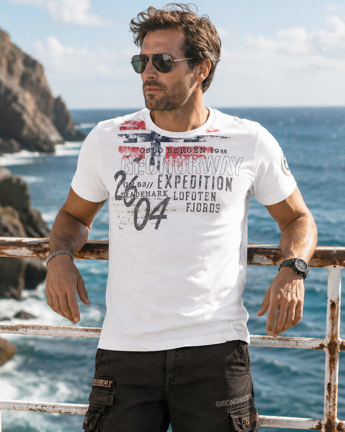 Geographical Norway Jelegant t-paita - Valkoinen