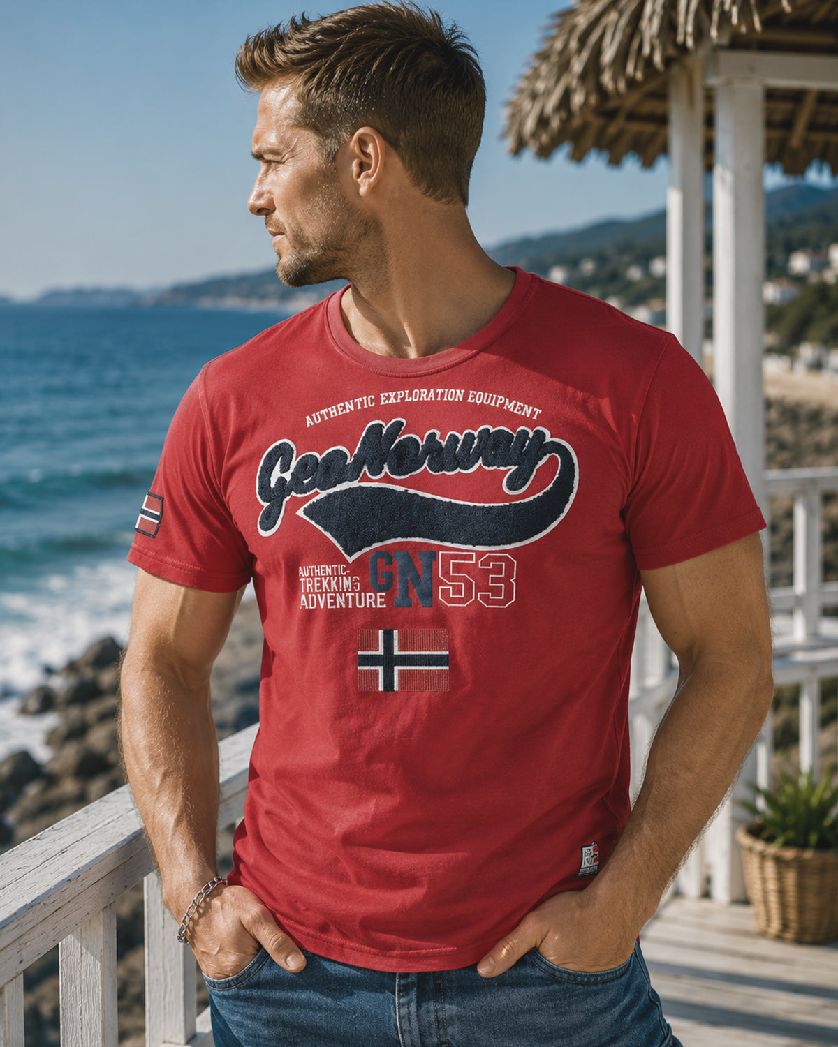 Geographical Norway Jurbank t-paita - Punainen