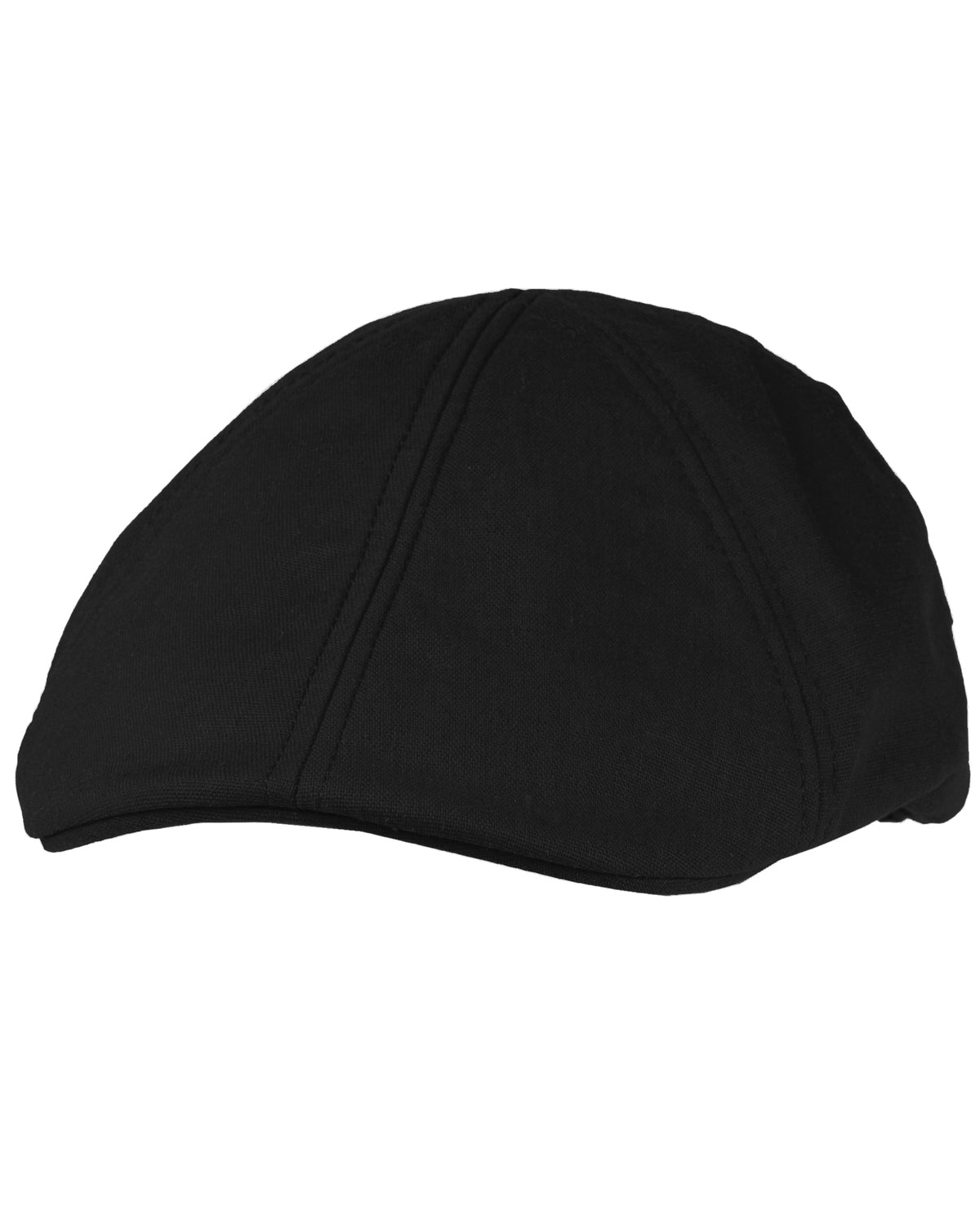 Salon Macon 56 gen linen flat cap - Musta