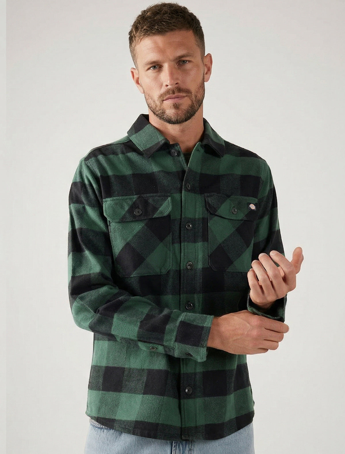 Dickies Sacramento flanellipaita - Musta/Vihreä 2XL