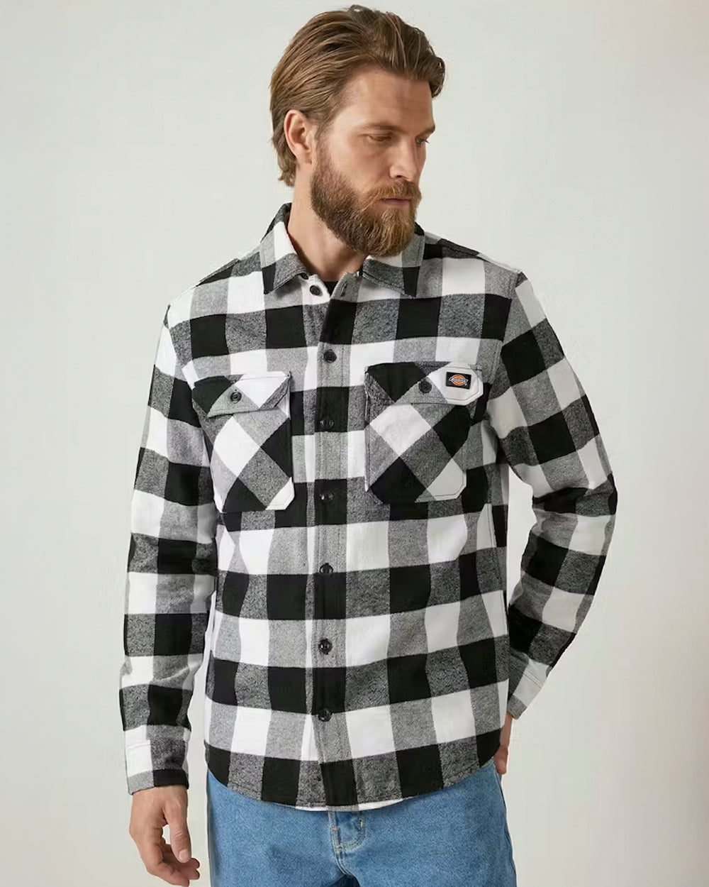 Dickies Sacramento flanellipaita - Musta/Valkoinen