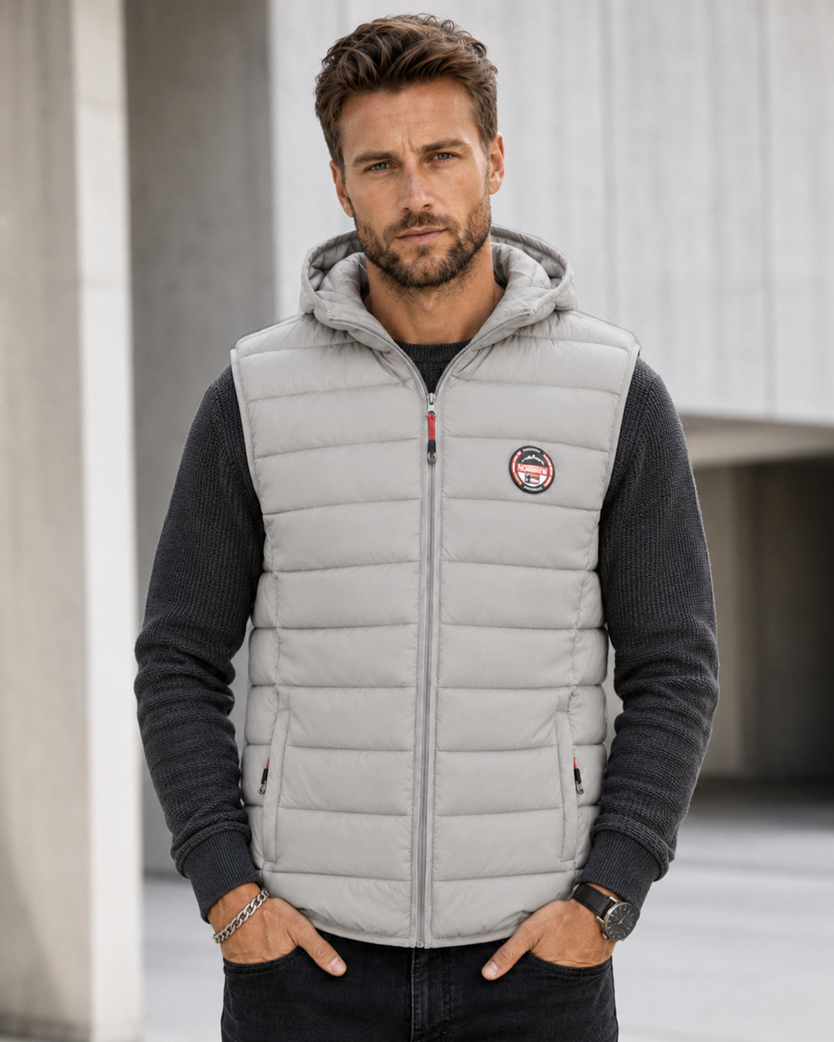 Geographical Norway Vamigo hupullinen toppaliivi - Vaaleanharmaa