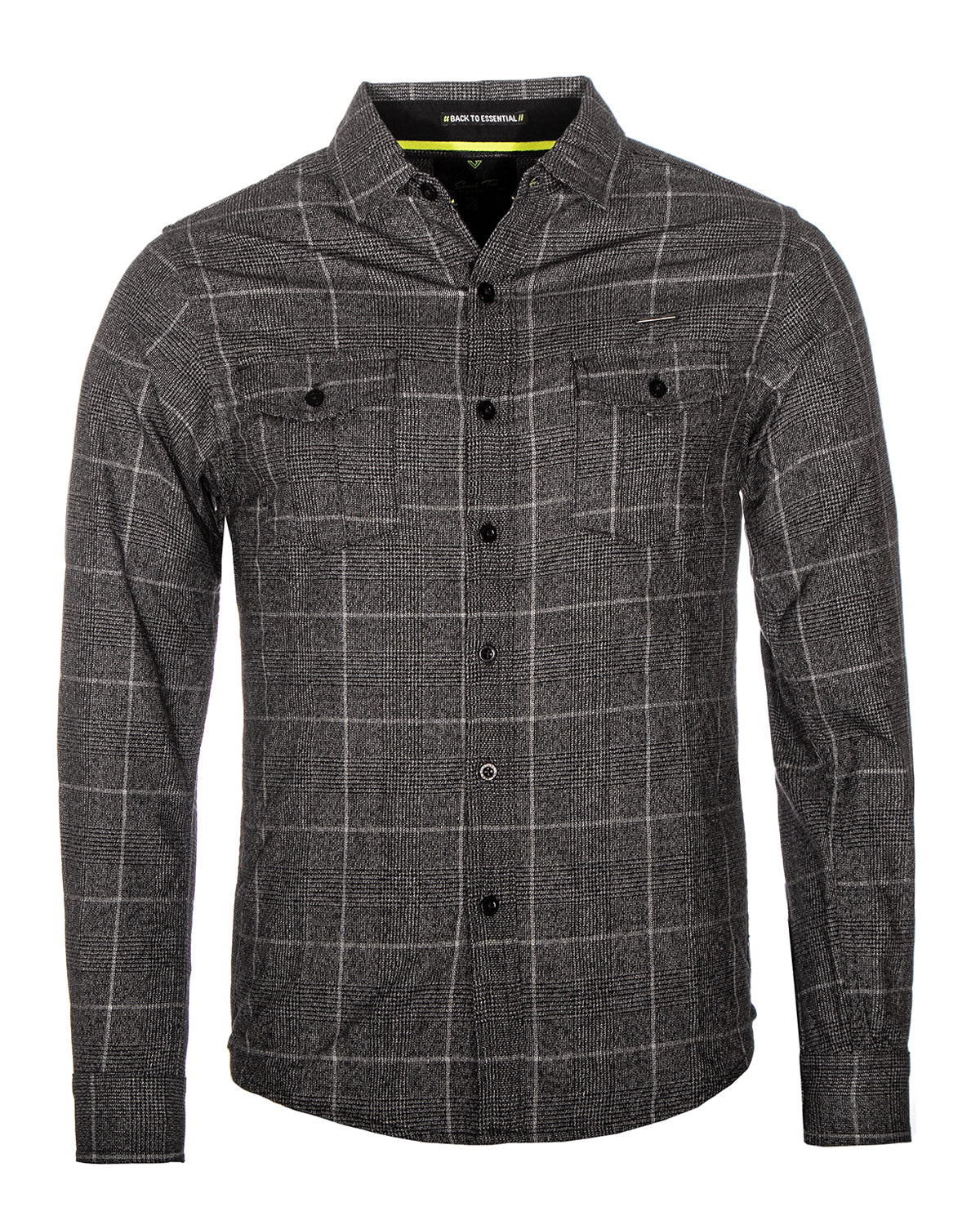 MZ72 Brand Daytona ruudullinen kauluspaita - Tummanharmaa