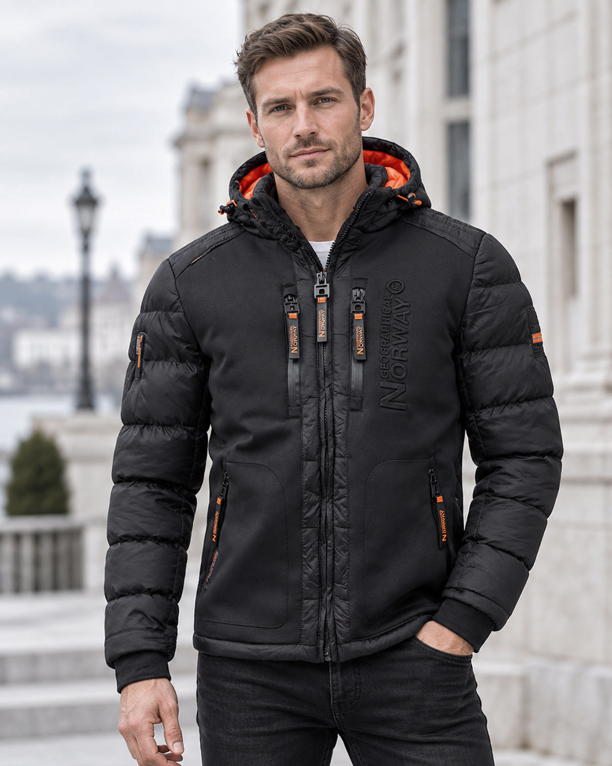 Geographical Norway Beachwood talvitakki - Musta/Oranssi