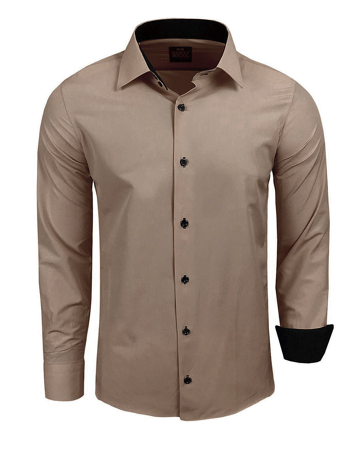 Rusty Neal Beales kauluspaita - Beige/Musta 6XL