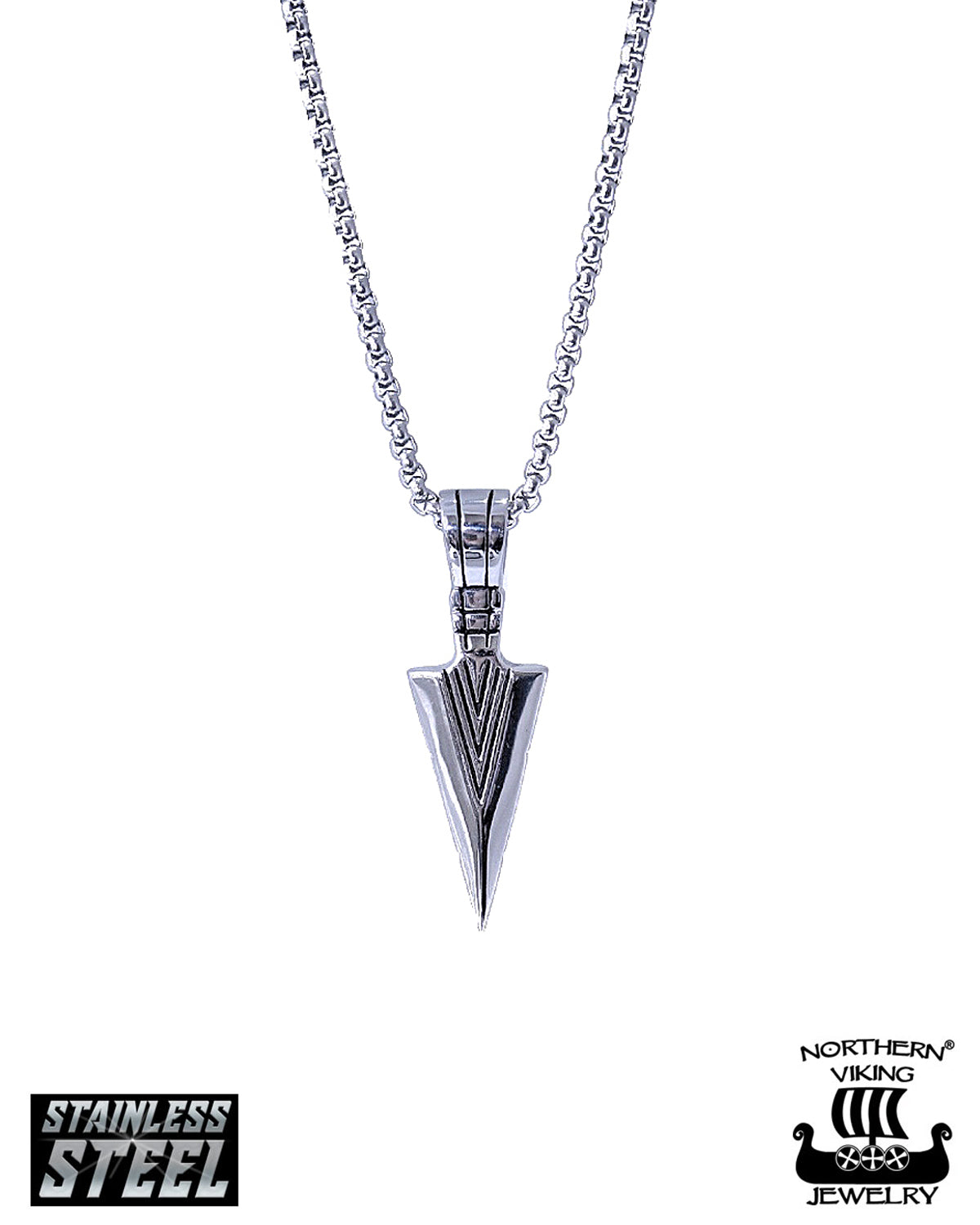 Northern Viking Jewelry Viking Spear kaulakoru - Teräs Default Title