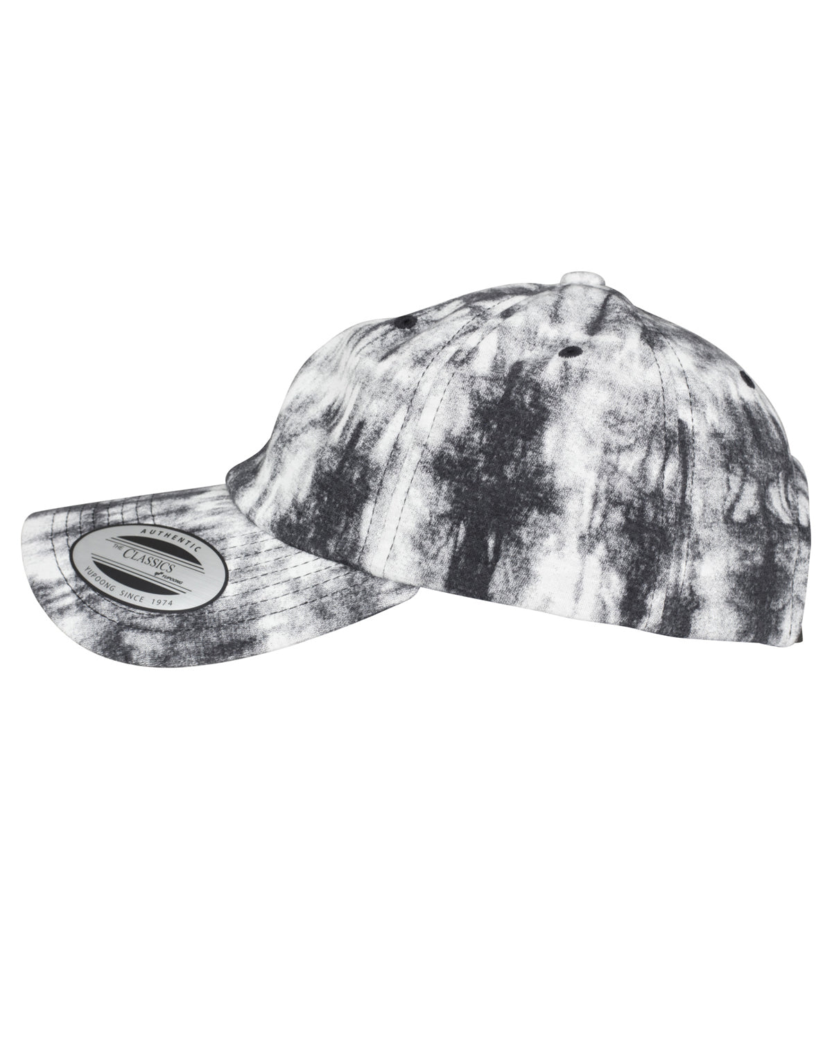 FLEXFIT Low profile tie dye lippis - Musta/Valkoinen