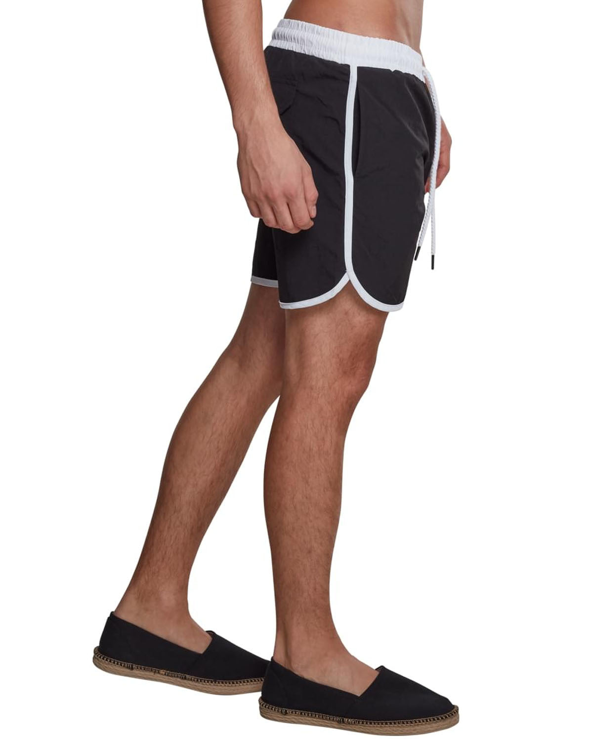 Urban Classics Retro uimashortsit - Musta/Valkoinen