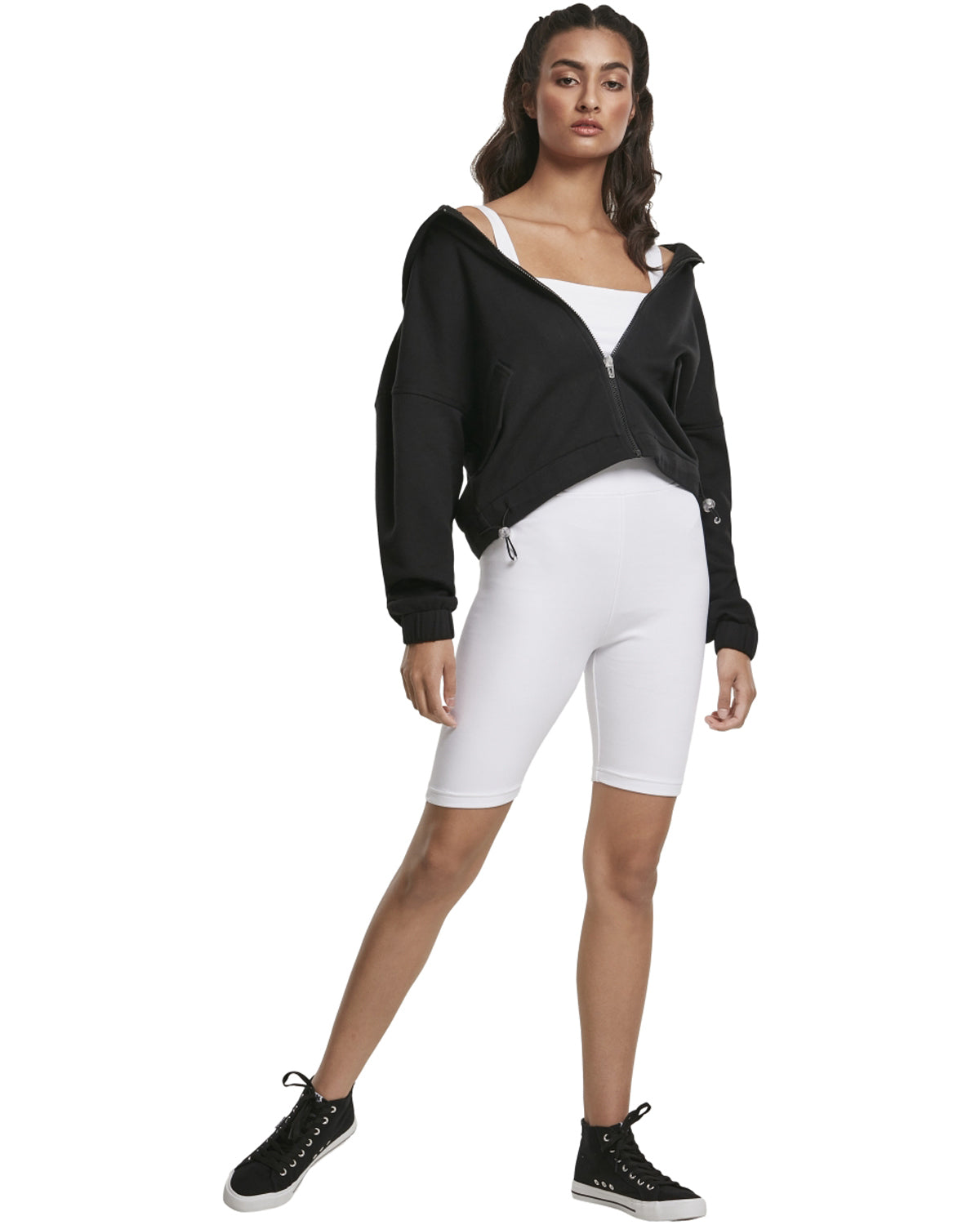 Urban Classics High waist pyöräilyshortsit - Valkoinen
