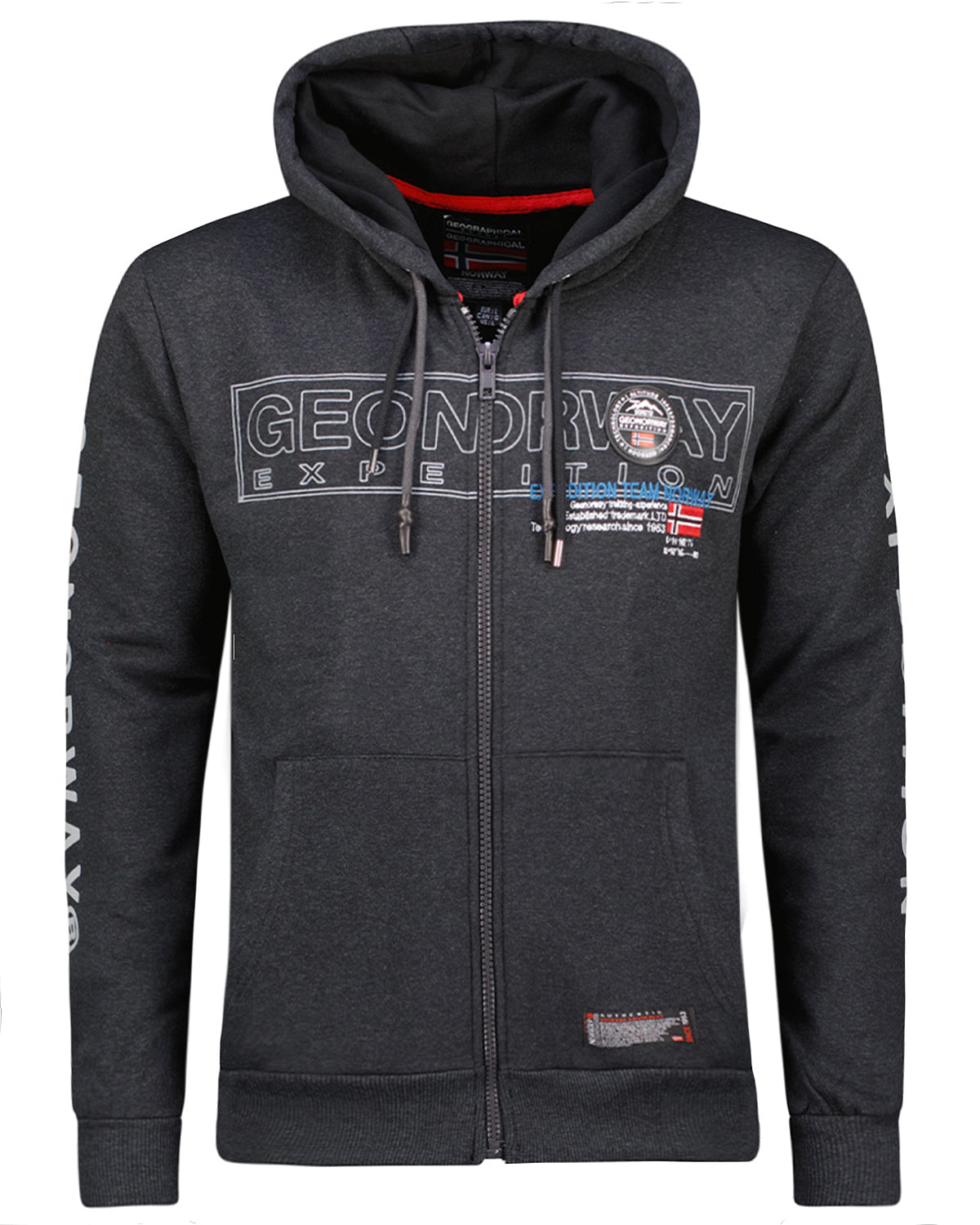 Geographical Norway Galette vetoketjuhuppari - Tummanharmaa 2XL