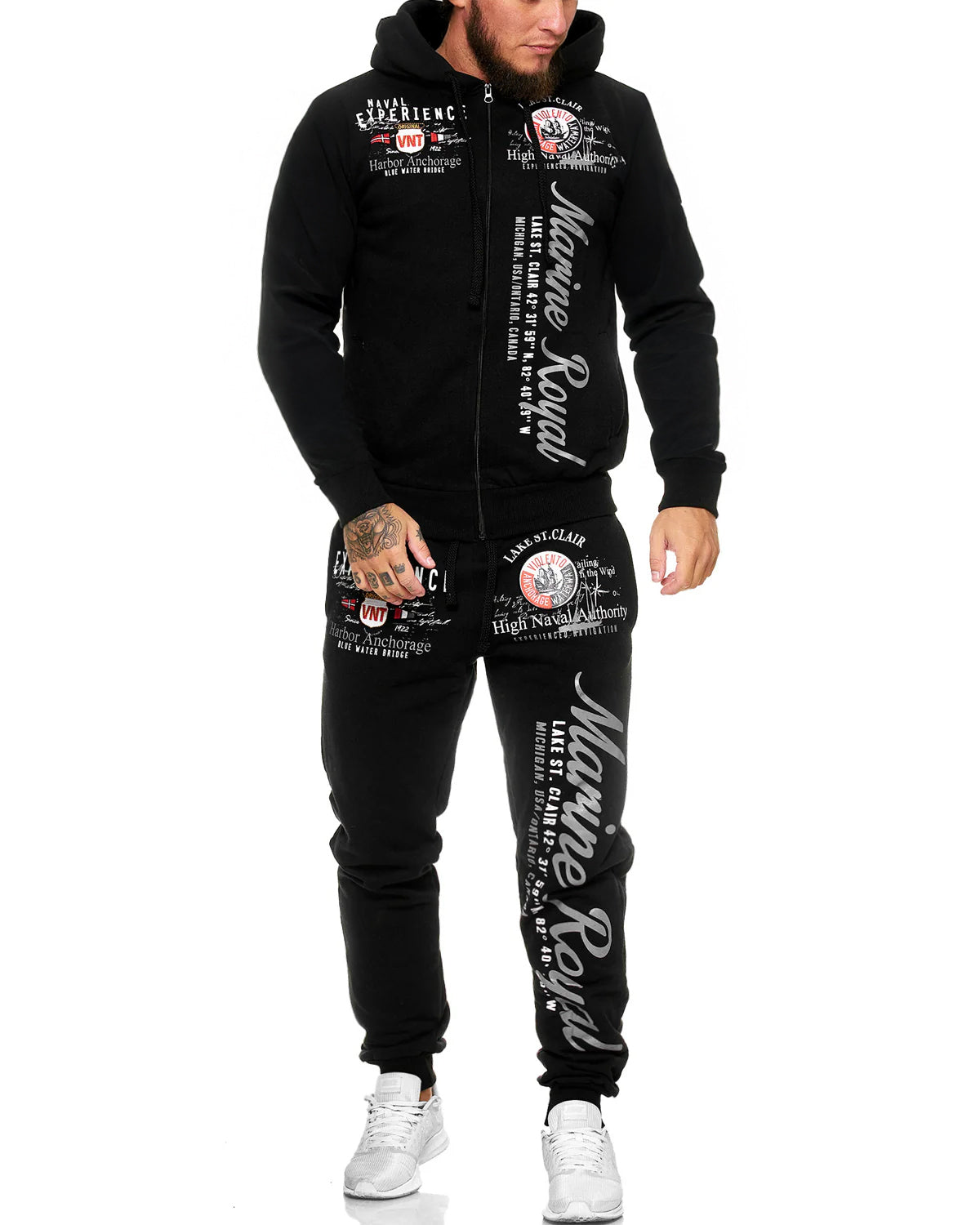 Disturb Clothing Marine royal collegeasu - Musta Musta 5XL