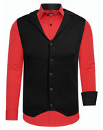 Beales shirt + Aaron vest - Red/Black 