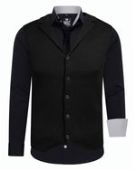 Beales shirt + Aaron vest + Tie - Black/Grey 