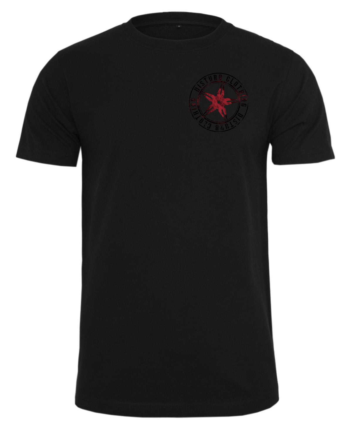 Disturb Clothing Red throwing star chest t-paita - Musta 5XL
