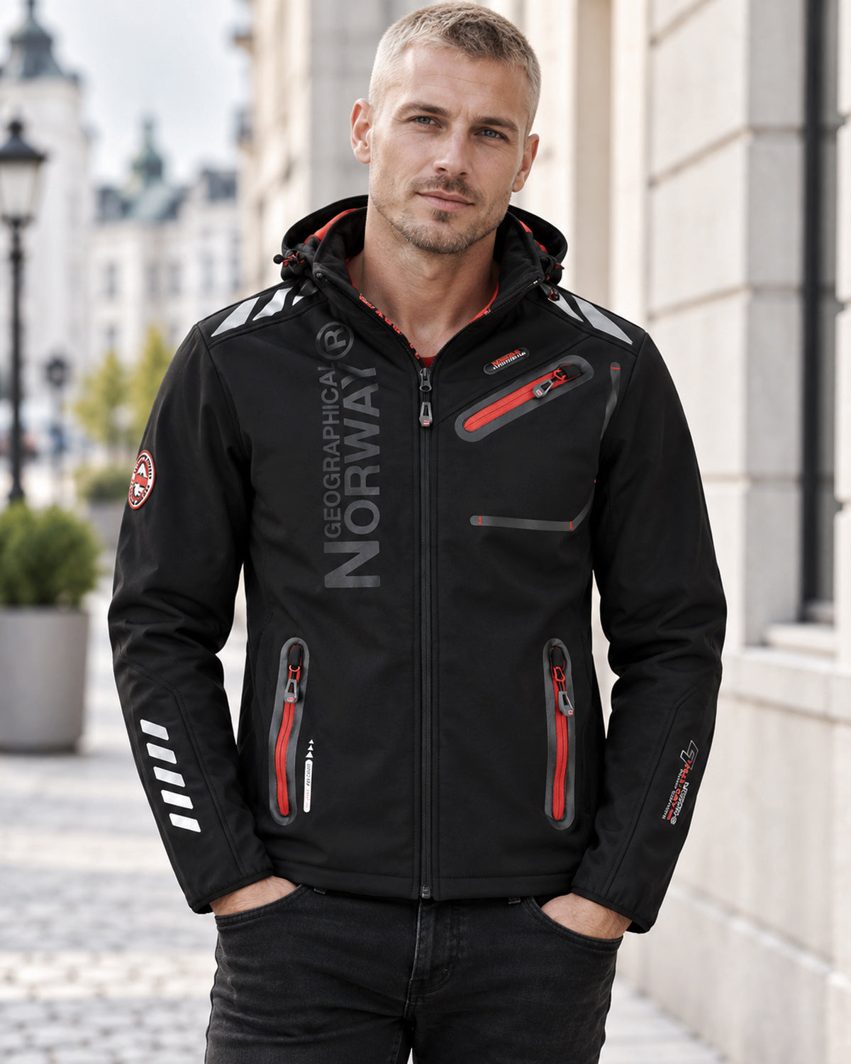 Geographical Norway Royaute softshell-takki - Musta/Punainen