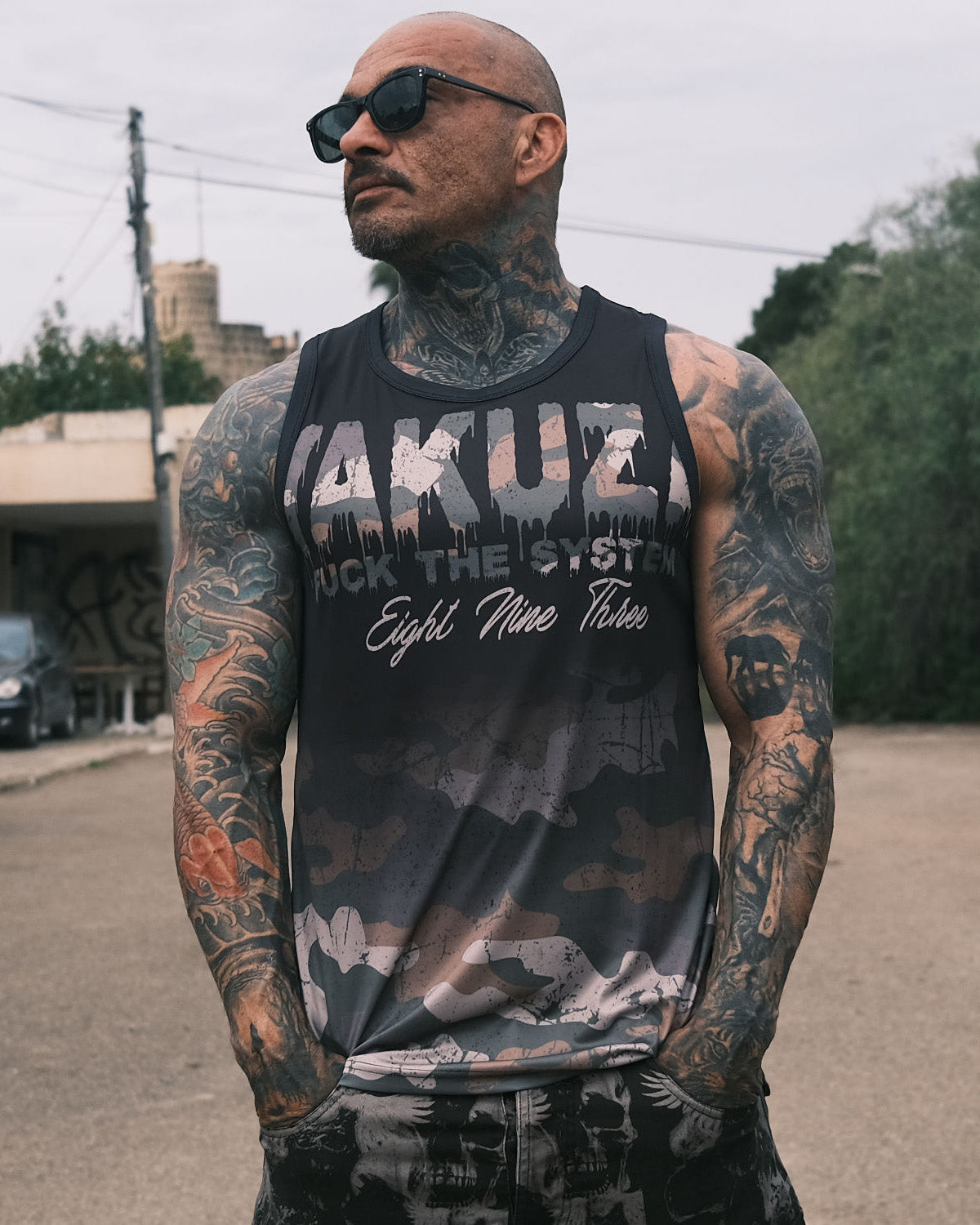 Yakuza Ink Silent Mesh hihaton - Musta