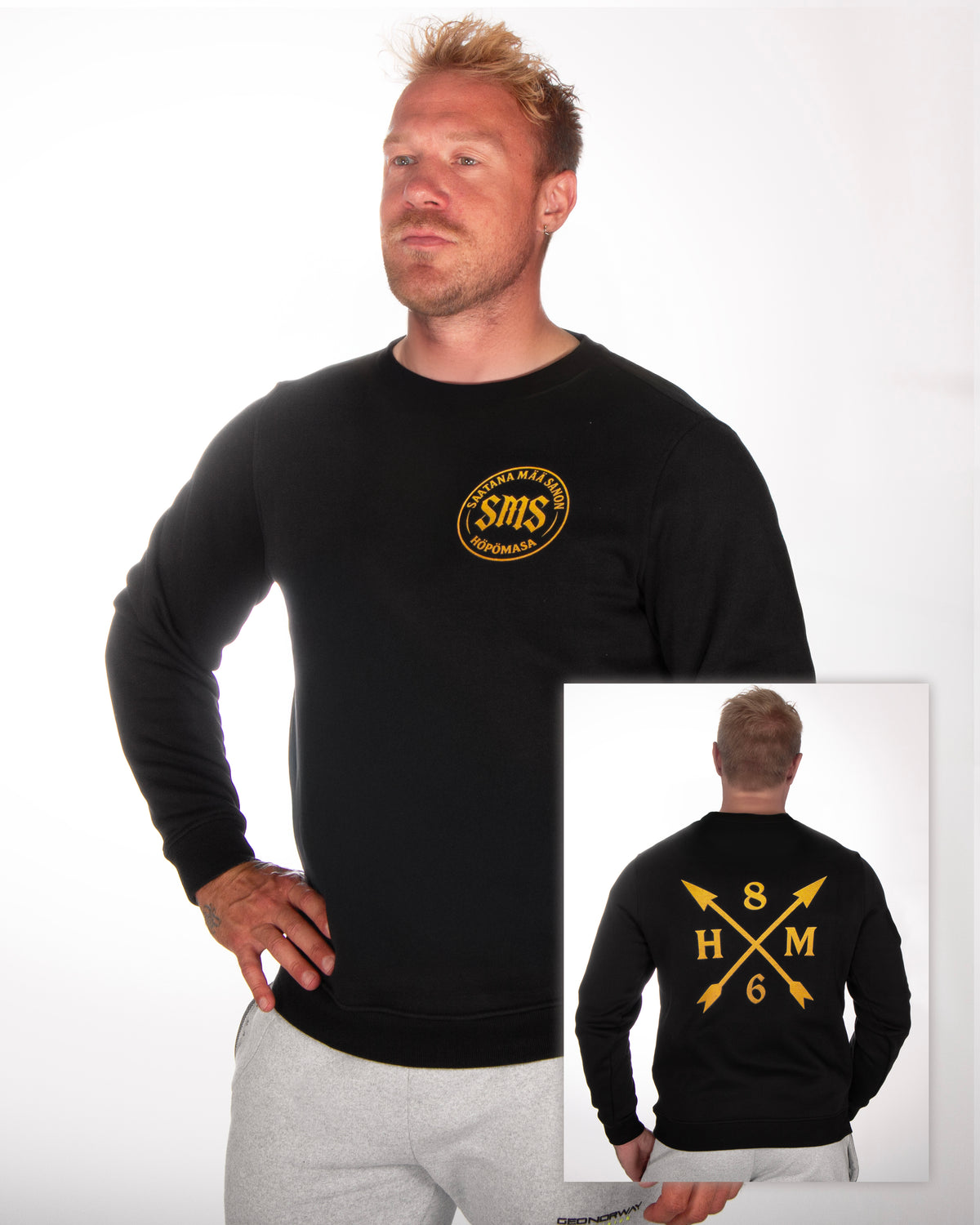 Disturb Clothing Höpömasa Collegepaita - Musta 5XL