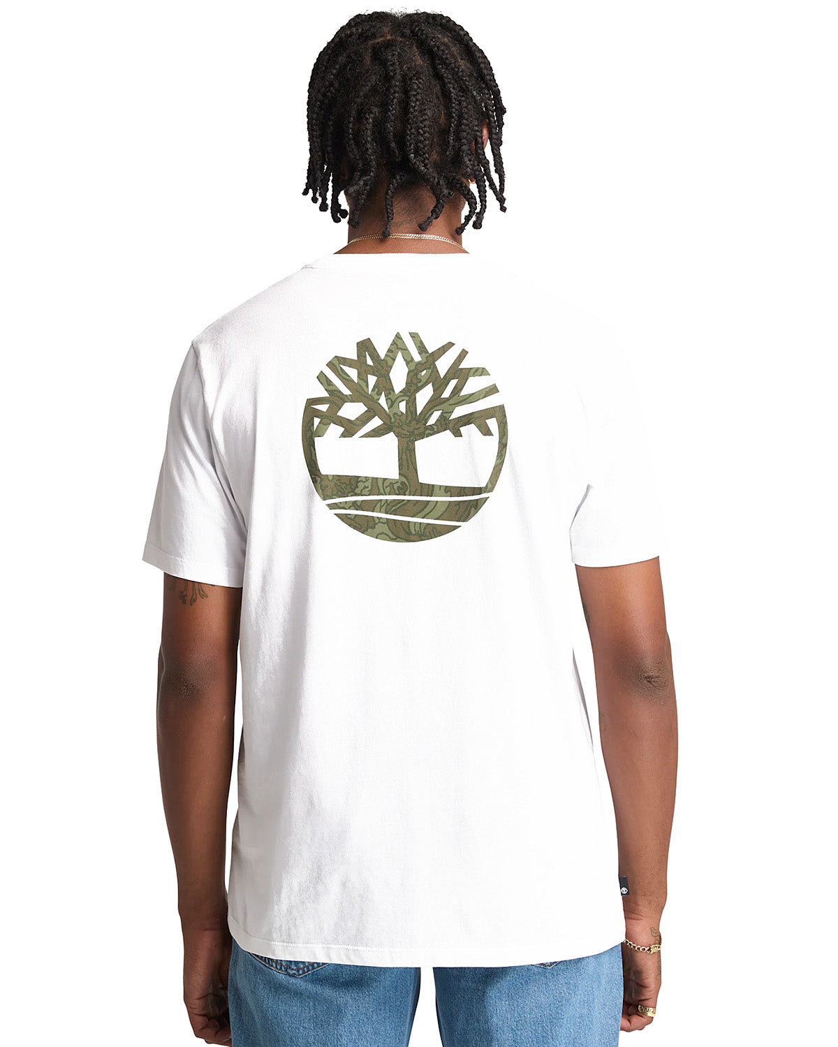 Timberland Back Camo Tree Logo t-paita - Valkoinen