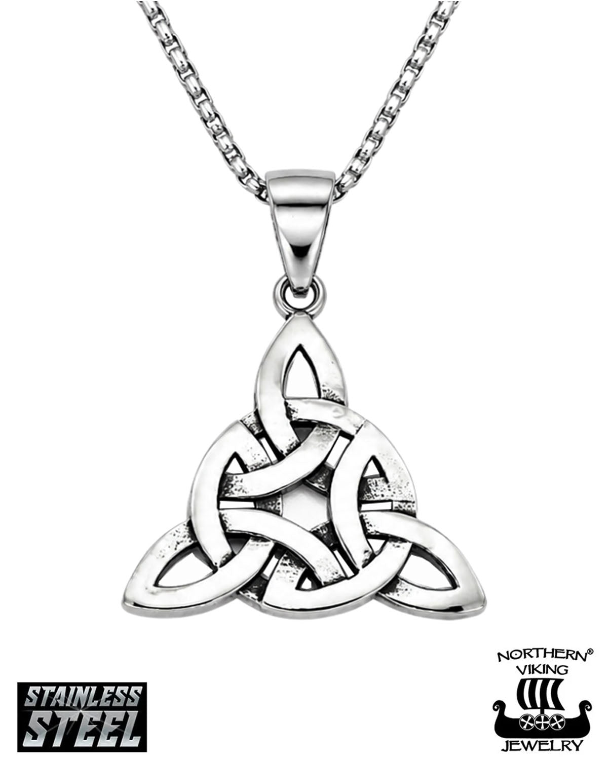 Northern Viking Jewelry Kelttisolmu kaulakoru - Teräs